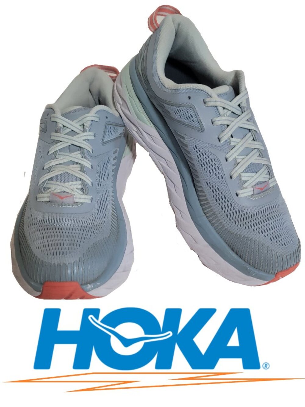 HOKA Bondi 7 Blue Fog Athletic Shoes/Sneakers (sz 7)